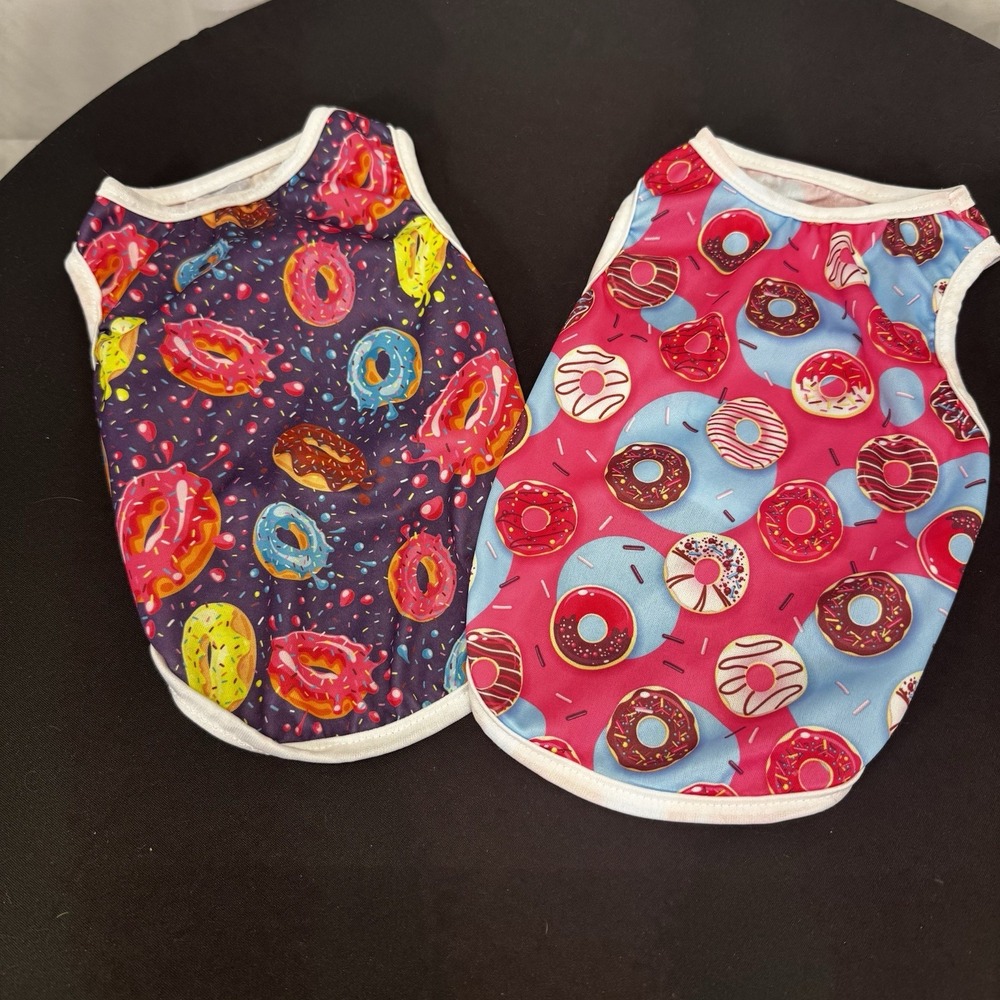 Lot 2 Donut Themed Dog/cat Tshirts Size‎ Medium